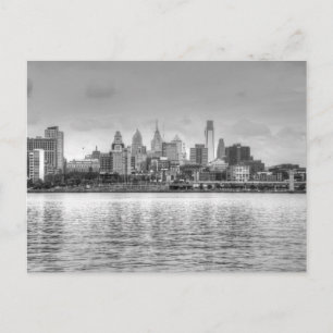 Philadelphia-Skyline in Schwarzweiß Postkarte