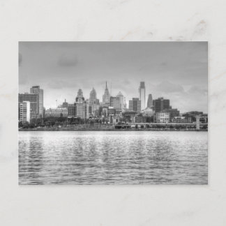 Philadelphia-Skyline in Schwarzweiß Postkarte