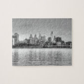 Philadelphia-Skyline in Schwarzweiss Puzzle (Horizontal)