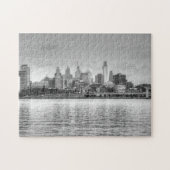Philadelphia-Skyline in Schwarzweiss Puzzle (Horizontal)