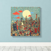 Philadelphia-Skyline Leinwanddruck (Insitu (Holzboden))