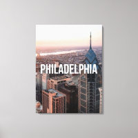Philadelphia Skyline Luftbild Typography Urban