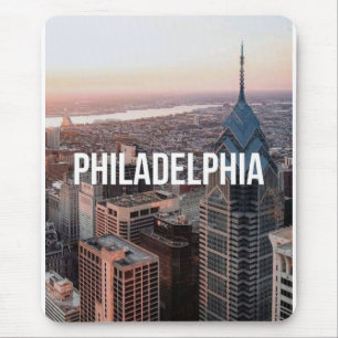 Philadelphia Skyline Luftbild Typography Urban Mousepad