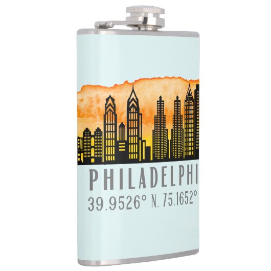Philadelphia Skyline Map Coordinates  Flachmann (Rechts)