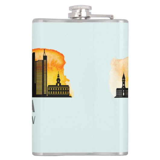 Philadelphia Skyline Map Coordinates  Flachmann (Rückseite)