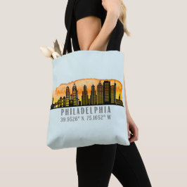 Philadelphia Skyline Map Koordinaten Tasche