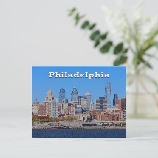 Philadelphia Skyline, Medium View II Postkarte (Stehend Vorderseite)