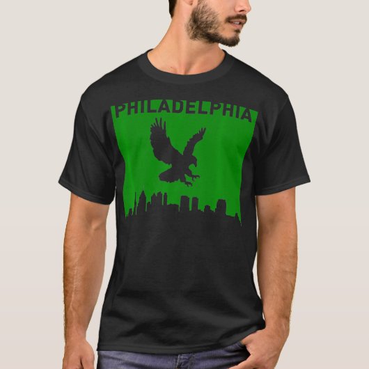 Philadelphia-Skyline mit dem aufsteigenden Adler T-Shirt (Vorderseite)
