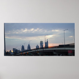 Philadelphia Skyline mit einem Highway-Poster Poster