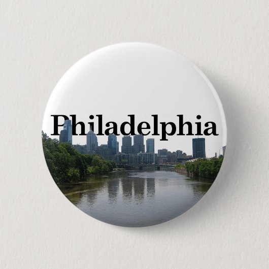 Philadelphia-Skyline - mit Phil. im backgrnd Button (Vorderseite)