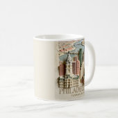 Philadelphia Skyline Modern Textured Cityscape Kaffeetasse (VorderseiteRechts)