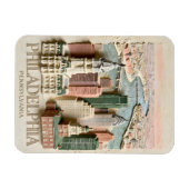 Philadelphia Skyline Modern Textured Cityscape Magnet (Horizontal)