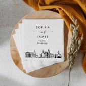 Philadelphia Skyline Moderner Hochzeitscocktail Serviette