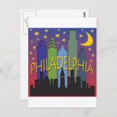 Philadelphia Skyline Nachtleben Postkarte (Vorne/Hinten)