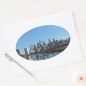 Philadelphia Skyline Ovaler Aufkleber (Umschlag)