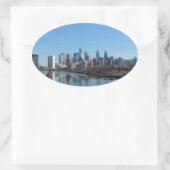 Philadelphia Skyline Ovaler Aufkleber (Tasche)