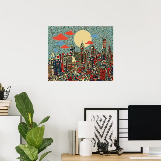 Philadelphia-Skyline Poster (Heimbüro)