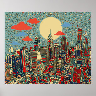 Philadelphia-Skyline Poster