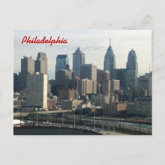Philadelphia Skyline Postkarte (Vorderseite)