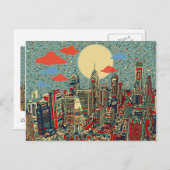Philadelphia-Skyline Postkarte (Vorne/Hinten)