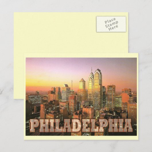 PHILADELPHIA SKYLINE POSTKARTE (Vorne/Hinten)