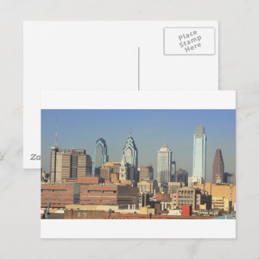 Philadelphia Skyline Postkarte (Vorne/Hinten)