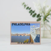 Philadelphia Skyline Postkarte (Stehend Vorderseite)