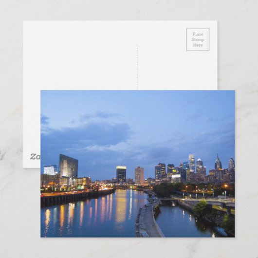 Philadelphia Skyline Postkarte (Vorne/Hinten)