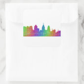 Philadelphia Skyline Quadratischer Aufkleber (Tasche)
