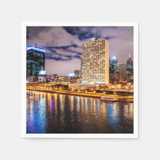 Philadelphia Skyline Serviette (Vorderseite)