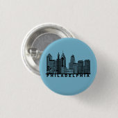 Philadelphia Skyline Silhouette  Button (Vorne & Hinten)