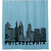 Philadelphia Skyline Silhouette Duschvorhang (Vorderseite)