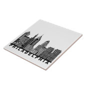 Philadelphia Skyline Silhouette  Fliese (Seite)