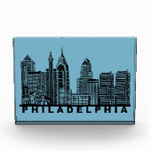 Philadelphia Skyline Silhouette Fotoblock (Vorderseite)