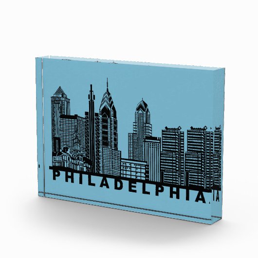 Philadelphia Skyline Silhouette Fotoblock (Rechts)