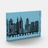 Philadelphia Skyline Silhouette Fotoblock (Links)