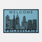 Philadelphia Skyline Silhouette Fußmatte (Vorderseite)