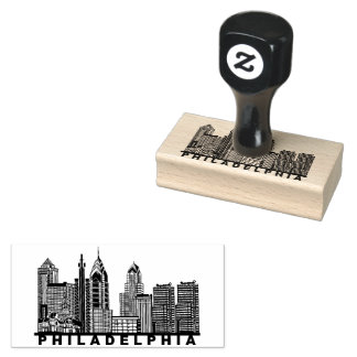 Philadelphia Skyline Silhouette  Gummistempel