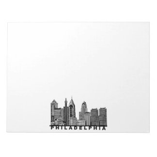 Philadelphia Skyline Silhouette  Notizblock