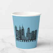 Philadelphia Skyline Silhouette  Pappbecher (Vorderseite)