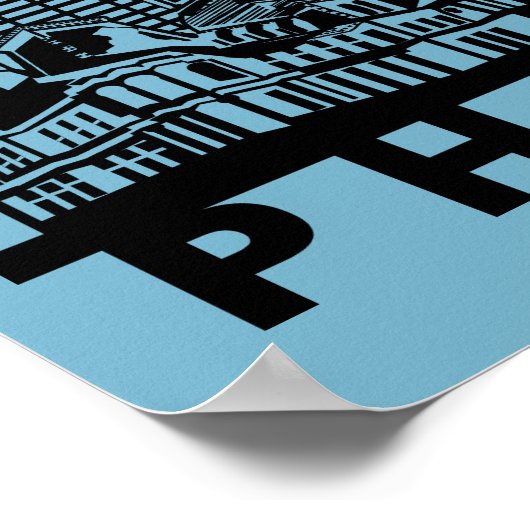 Philadelphia Skyline Silhouette  Poster (Ecke)