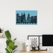 Philadelphia Skyline Silhouette  Poster (Heimbüro)