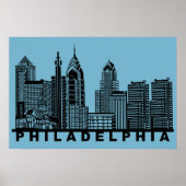 Philadelphia Skyline Silhouette  Poster (Vorne)