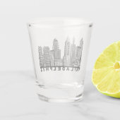 Philadelphia Skyline Silhouette  Schnapsglas (Rückseite)