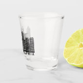 Philadelphia Skyline Silhouette  Schnapsglas (Rechts)