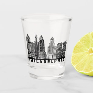 Philadelphia Skyline Silhouette  Schnapsglas