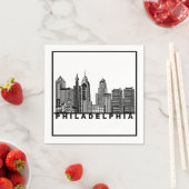 Philadelphia Skyline Silhouette  Serviette (Beispiel)