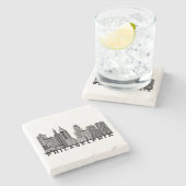 Philadelphia Skyline Silhouette  Steinuntersetzer (Seitenansicht)