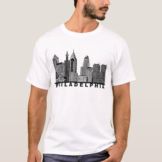 Philadelphia Skyline Silhouette T-Shirt (Vorderseite)