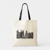 Philadelphia Skyline Silhouette Tragetasche (Rückseite)